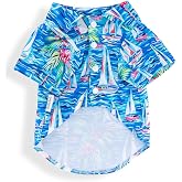 Furlabel Tropikal Desenli &Ccedil;ok Renkli K&ouml;pek ve Kedi G&ouml;mlek (Evcil Hayvan) (mavi, X-Small)
