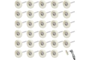 xianzhanEU Set di 30 dischi per lucidatura in feltro di lana, 25 mm, con manico da 3 mm, strumento di rotazione per gioielli, vetro, metallo, legno, lucidatura