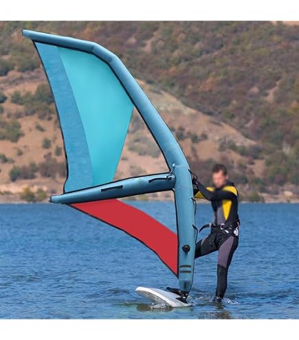 Vela Gonfiabile Per Windsurf E SUP - 4,3 M, Base Girevole 360°, In PVC Oxford, Con Zaino!