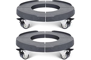 W B D WEIBIDA 2pk Trash Can Roller Base with Wheels - Adjustable 15-19 Inch Drum Dolly - Heavy Duty Multi-functional Cart