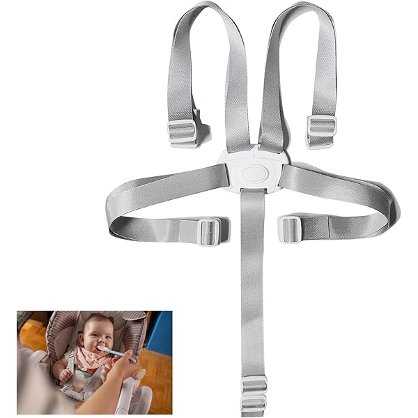 Harnais De Sécurité 5 Points Pour Chaise Haute - Réglable, Compatible Siège Auto - Pour Bébés Et Toddlers - Installation Rapide, Boucle Anti-fuite