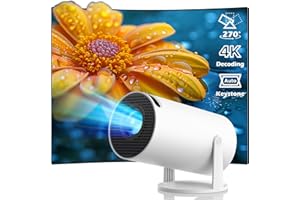 OWLFOTO Mini Proyector Portátil - WiFi6 Bluetooth 5.0, Compatible con HD 4K 1080P Proyector con Corrección Automática de Tecla Vertical 270° Giro Proyector Portátil, Proyector Inteligente con Android 11.0