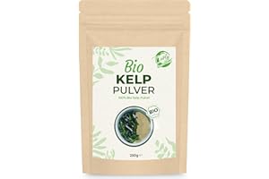 ‎CURLY SUPERFOOD Curly Superfood Kelp Pulver Bio 250g - 100% naturreine BIO Rohkostqualität aus Kanada - Maximaler Nährstoffgehalt & Natürliches Jod hochdosiert - Kelp Algen ohne Zusatzstoffe
