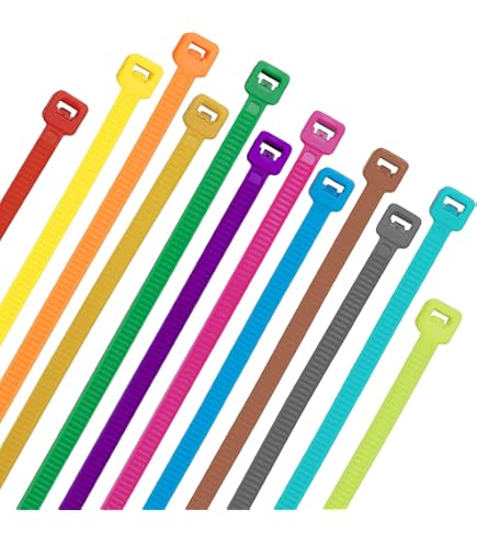 Bunte Kabelbinder 200 Mm – Wiederverwendbar Für Zuhause, Garten & Büro, 100 Stück