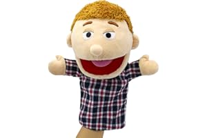 FIMIGID Family Hand Puppets for Kids Role Play - 11.8 Inch Multi-Ethnic Plush Soft Story Toys for Girls and Boys - Finger Puppet Set Gifts