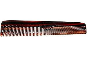 Echterhölter Peine de mujer grande para hombre aserrado + hecho a mano – aprox. 18 cm – dientes normales + anchos facetados marrón havanna peine universal (23509)