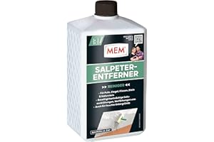‎MEM MEM Salpeter-Entferner, Anwendungsfertiger Stein- und Wandreiniger, Einfache Anwendung innen und außen, Für verschiedene Untergründe, Lösemittelfrei, 1 l, Farblos