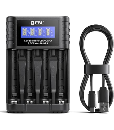 Chargeur CITYORK 8 Baies Pour Piles AA/AAA Lithium 1.5V - Écran LCD, Charge Rapide USB, Slots Indépendants, Protections Sécurité