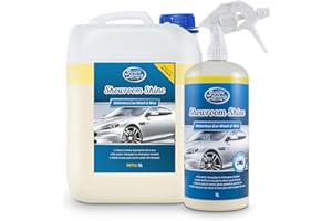Greased Lightning Showroom Shine Waterless Car Wash and Wax, Super Easy and Fast, No Water, Premium Shine, Protects and Cleans, Suitable for Cars, Caravans, Motorbikes - 5 Litre Refill Plus 1 Litre