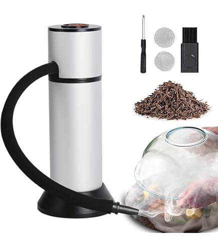 Pistolet à Fumée Pour Cuisine & Cocktails | Fumoir Froid Avec Copeaux De Bois | Idéal Pour Viande, Fromage, Boissons