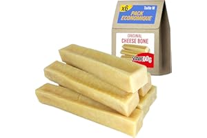 YAKDOG - Bâtonnets Fromage pour Chien - Friandises à Mâcher Longue Durée - 100% Naturel - Traditionnelle Himalaya - Fabriqué en Belgique - Taille M - Grand Format (Lot de 6)