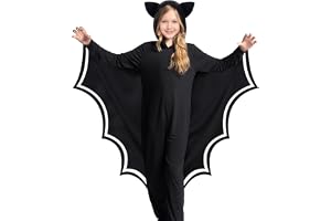 Spooktacular Creations halloween barn fladdermus kostym lyser i mörkret, fladdermus vingar kostym, svart overall för pojke, flickor