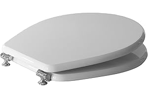 KING SEAT Copriwater in MDF, serie Colibrì della Pozzi Ginori, Bianco, con cerniere in ottone cromato.