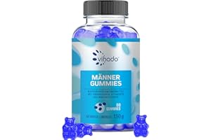 Vihado blaue Männer Gummies - Extra starke sofort Rezeptur hochdosiert - mit L-Arginin, L-Glutathion, L-Glutamin, 60 Gummies