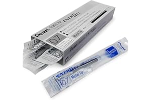 Pentel Energel - Lot de 12 recharges pour stylo à pointe métallique 0,7 mm LR7 – Compatible avec les stylos Energel Xm, BL77/BL57/BL37 – encre bleue