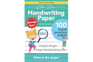 Letter Lines Wide Ruled Handwriting Paper: 100 blank A4 practice pages with unique guided design – for beginners in Reception/KS1 (Letter Lines Handwriting Paper)