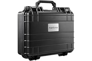 Mantona Outdoor Fotokoffer M - wasserdichter Kamerakoffer 11L, staubdicht & stoßfest, großer Schutzkoffer inkl. 4x Schaumstoffeinlagen, ideal für Gopro, Kamera Objektive & Zubehör (33x28x12Cm)
