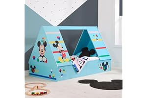 Kinder Valley Mickey Mouse Toddler Bed Frame - Colourful Tent Bed for Kids, Easy to Assemble Children’s Sleep Solution