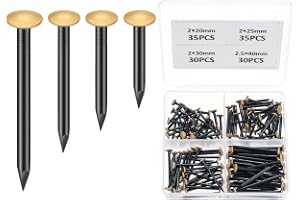 130 Bit Spik för Betongväggar, Set med Stålspik för Betong, Spiksortiment, Väggspik för Tavlor, Urval av Spik för Tegel Gips Trä, Stålspik Set (20/25/30/40mm)