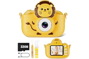 DIAMOOKY Camara Fotos Infantil, Selfie Video Cámara Fotos Niños 1080P HD Pantalla de 2,0", Cámara Digital para Niños con 32GB TF Tarjeta, Juguetes Regalos Ideales para Niños Niñas de 3-12 Años
