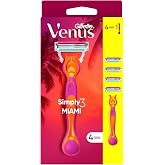 Gillette Simply Venus 3 Miami Tıraş Makinesi G&ouml;vdesi + 4 Bı&ccedil;ak