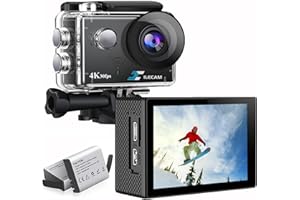 Xilecam Camara Deportiva 4K/30FPS WiFi Camara Acuatica Sumergible 131 pies Camara Acuatica 2 * 1350mAh Bateria y Bolsa de Accesorios Multifuncion Cámara Deportiva
