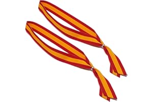 GOS BEST SUPPLIES Cinta España Pack de 2 Cintas para Colgar en el Retrovisor del Coche Oficina Adorno Colgante Espejo Interior Automóvil Colores Amarillo y Rojo Colores de la Bandera de España