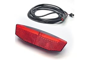 HUDAMZKY Electric Bike Tail Light, 6V‑60V LED Light Electric Bicycle Tail Light Rack Mount 2pin SM/Waterproof Connector for Electric Bike Conversion Kit