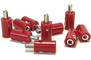 BELI-BECO 61/7 Querlochstecker - Miniatur-Bananenstecker mit Stift-Ø: 2,6mm - 10 Stück (Rot)