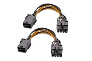 Cable Matters (zestaw 2 szt.) 6-pinowy adapter PCIe na 8-pinowy kabel zasilający PCIe - 10cm