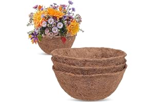 TTXSDYD 3 PCS Hanging Basket Liners, 10/12/14/16 Inch Replacement Liners for Hanging Baskets - Coco Fiber Liners for Plant Growth in Hanging Baskets, Indoor Outdoor Garden Porch Balcony Wall Planter (12 IN)