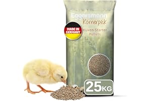 Eggersmann Körnerpick 25 kg Küken Starter Pellets GVO frei - Küken Futter - Premium Kükenfutter Hühner - Pellets für Hühner Gänse und Enten zur Aufzucht