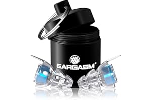 Eargasm High Fidelity Earplugs with Blue Filters - Reusable Noise Reduction Hearing Protection Ear-Plugs with Carrying Case for Bartenders, Concerts, Festivals, Raves, Musicians, Live Music, Sports