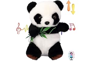 Hopearl Panda parlant répète ce que vous dites Nodding Jouet électrique interactif animé parlant en peluche Buddy Cadeau pour les tout-petits, 17,5 cm