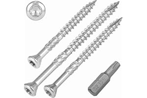 SCREW REBEL Terrassenschraube ST-FIX Edelstahl C1 5,0 x 60mm - 1.000 Stück inklusive 2 Stück S2-Bits, TX 25, Zier-Senkkopf, Schaftfräser, Sägezahn Gewindeschliff, Cutspitze, Dielenschraube gewachst