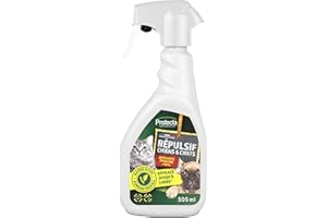 Protecta® - Spray Répulsif Chats et Chiens 500 ML – Efficacité Prouvée à 90% – Protection Jusqu’à 3 Mois – Tous Types de Surfaces – Usage Intérieur & Extérieur