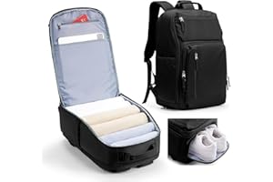 kibachev Ligera Mochila Viaje Cabina Avion 40x20x25 Hombre Mochilas de Viaje 20L con Zapatillero,Mochila Portatil Cabina 40x30x20 Mochila Mujer Trabajo Travel Backpack