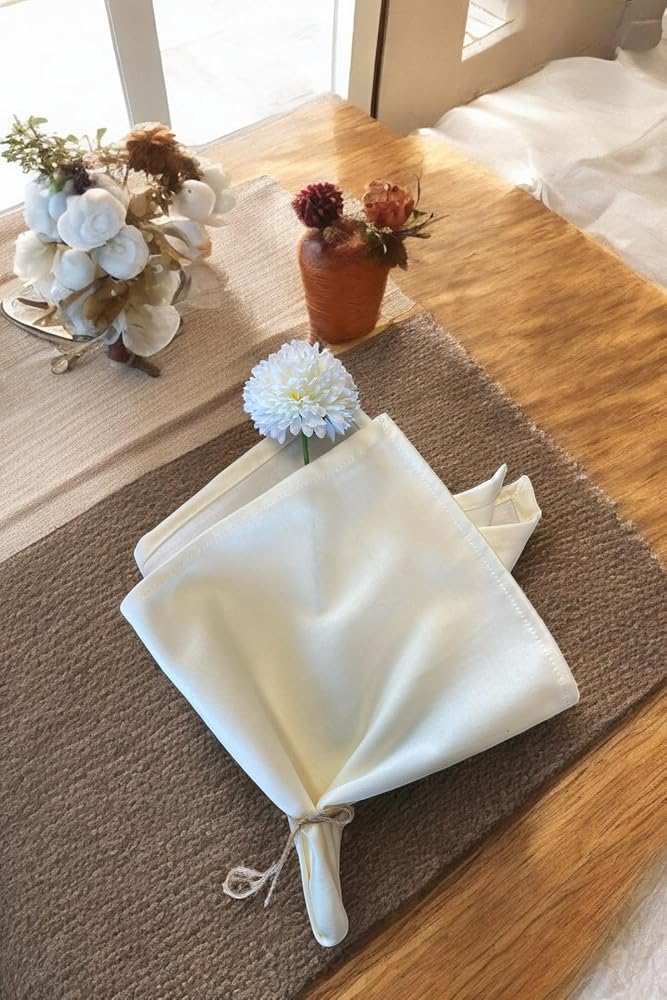 Tekli%100 Pamuk Kumaş Peçete Beyaz 50x50 Cm Mutfak Bezi Sofra Sunum Servis Peçetesi