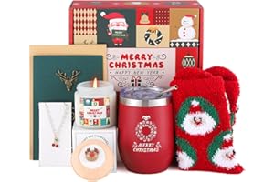 MEIGBFR Cadeau Noel Femme, Coffret Cadeau Femme Noel, Idées Cadeaux Femme, Cadeaux Femme Noel avec 340 ml Tasse Noel et Cadeau Marrant, Idees Cadeaux Noel pour Maman, Mamie, Maitresse, Amie, Soeur, Collegue