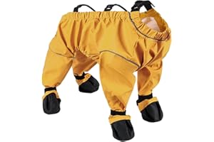 Generisch Bottes d'hiver pour chien imperméables et résistantes à la neige avec bretelles réglables, manches résistantes à la saleté et semelles antidérapantes (Jaune, XS)