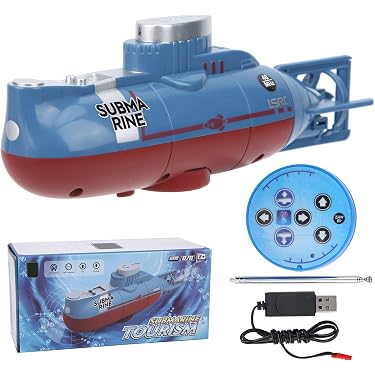 Ghzste Mini Sous-marin RC – Télécommande 6 Canaux – Plongée Jusqu'à 50 Cm – Batterie Rechargeable – Décoration Aquarium