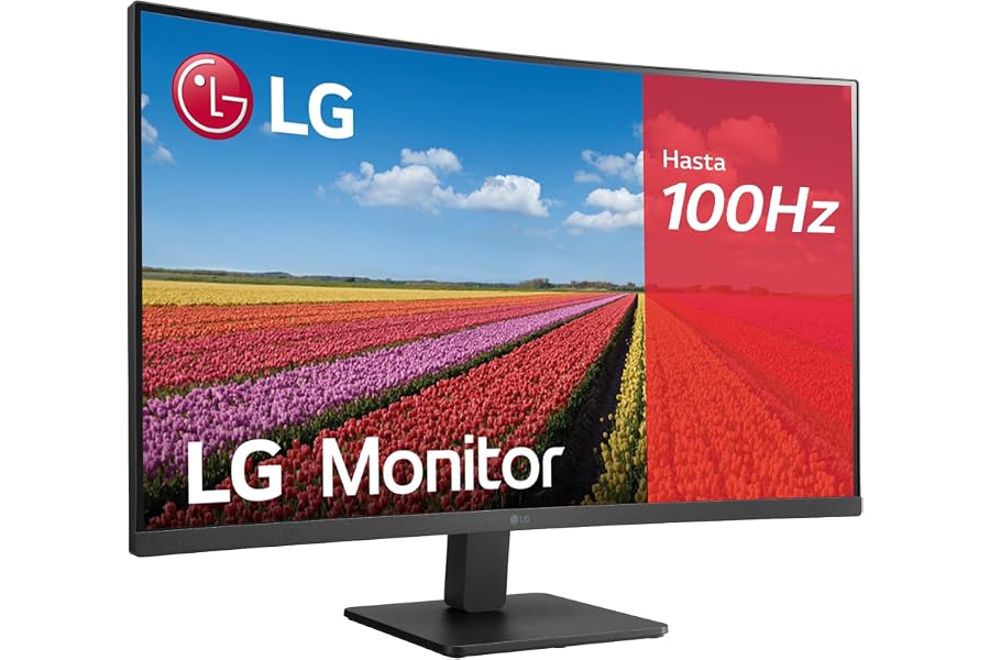 LG 32MR50C-B - Monitor Curvo 32", Panel VA FHD 1920x1080 16:9 1500R, 100 Hz, AMD FreeSync Premium, Super Resolution+, 2× HDMI