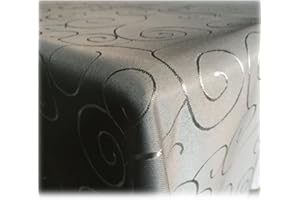 JEMIDI Nappe élégante décorative, éclat soyeux, 31 tailles et 7 couleurs, Polyester, gris, Oval 160x360