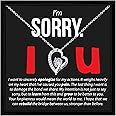 I'm Sorry Necklace Gift Apology Jewellery with Message Card Sentimental Forgiveness Gift for Her Romantic Heart Pendant Necklace for Girlfriend Wife or Partner