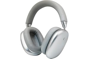 Anjetsun Noise Cancelling Over-Ear Kopfhörer – Wireless 5.4 Headphones mit Bass, 80-Stunden Akku, Touch-Steuerung, abnehmbaren magnetischen Ohrpolstern & schlankem Metalldesign (Silber)