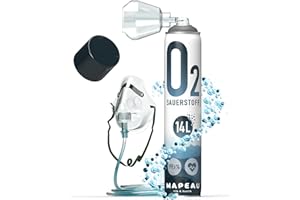 ‎MAPEAU 2 Masken Sauerstoffflasche 14 Liter mit Inhalations Masken, Mapeau Sauerstoff Dose für Unterwegs und Zuhause