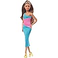 Barbie Looks Doll, Brunette, Color Block One-Shoulder Midi Dress, Style and Pose, Fashion Collectibles, Barbie Signature Looks, HJW82