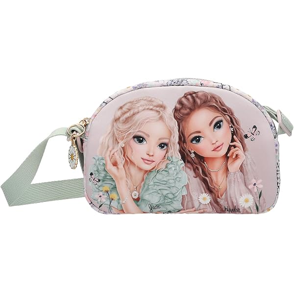 Depesche TOPModel 13310 Portefeuille d'été avec Fermeture Velcro Motif modèle et Fleurs Rose, Rose
