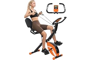 SPORTNOW 5-In-1 Foldable Exercise Bike for Home with 8-Level Magnetic Resistance, Upright/Recumbent Folding Stationary Bike with Arm Workout Bands, Heart Rate Sensor, Comfortable Seat Cushion