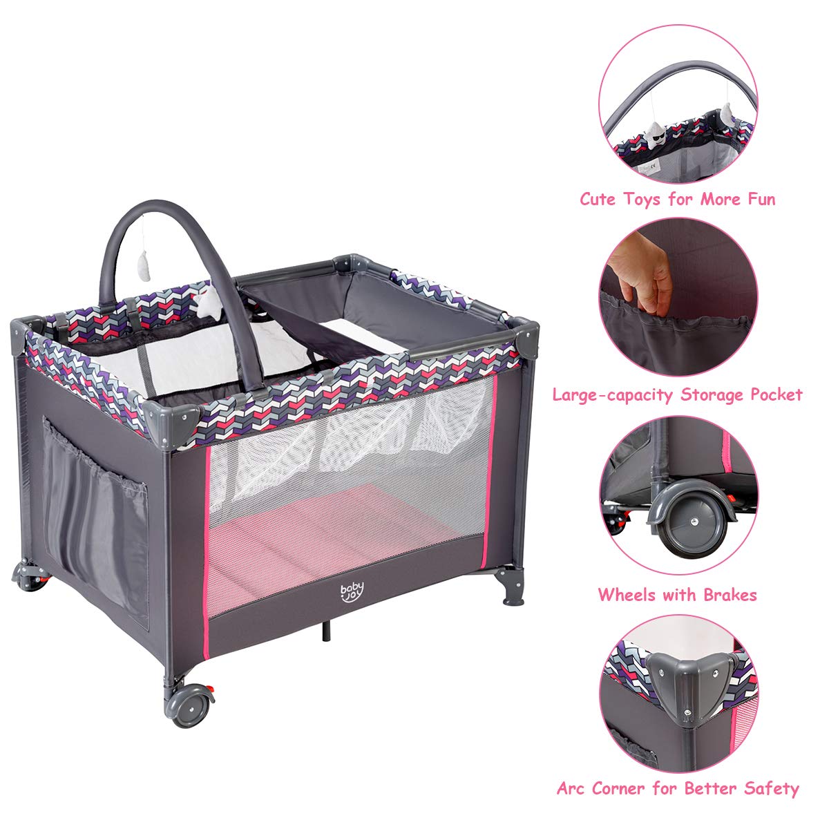 costway travel cot